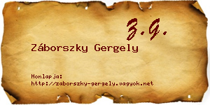 Záborszky Gergely névjegykártya